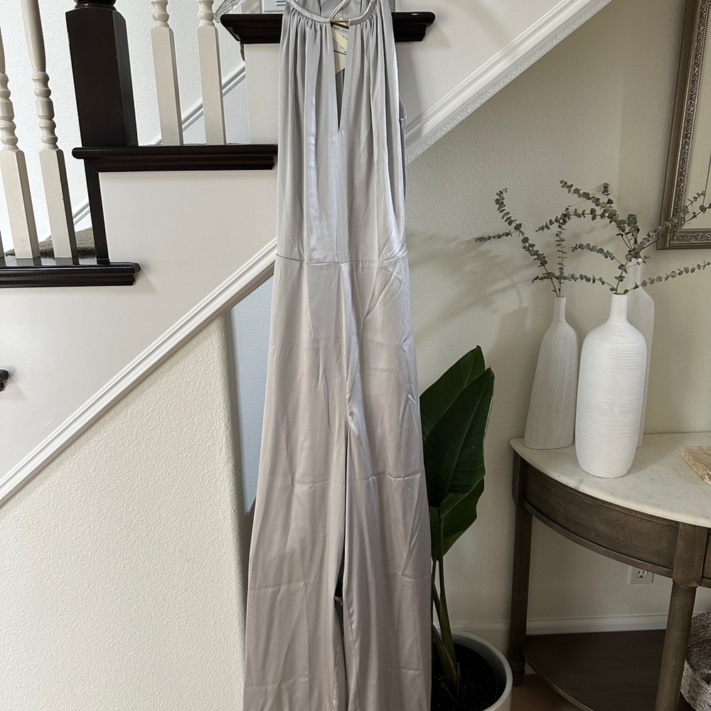 Lilysilk Silver Halter Jumpsuit